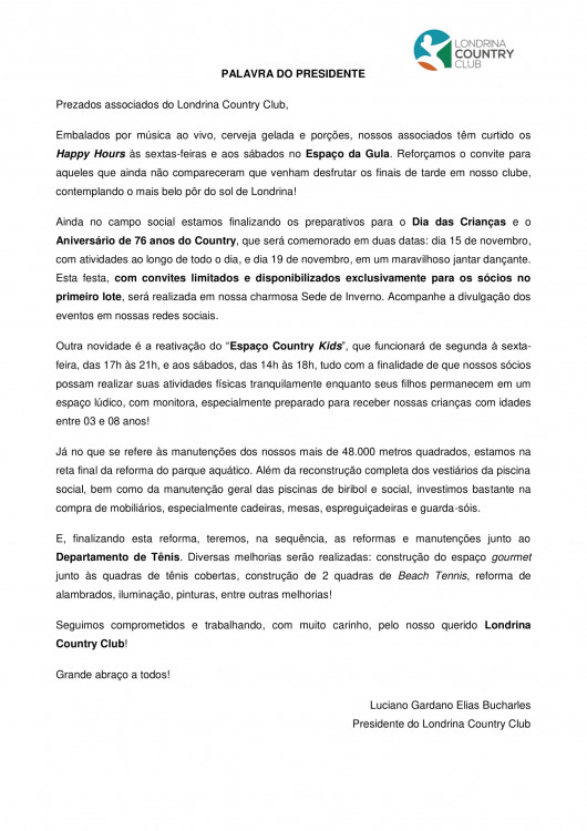 Palavra do Presidente - Setembro - 2022-1